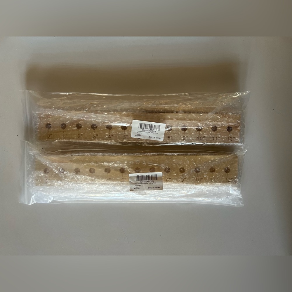 Two NWT Adjustable Wood Balloon Sizer Rulers